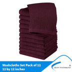 Luxury Cotton Washcloth Towel Set Champagne 12x12 100% Cotton 12 Pack Fast Forward