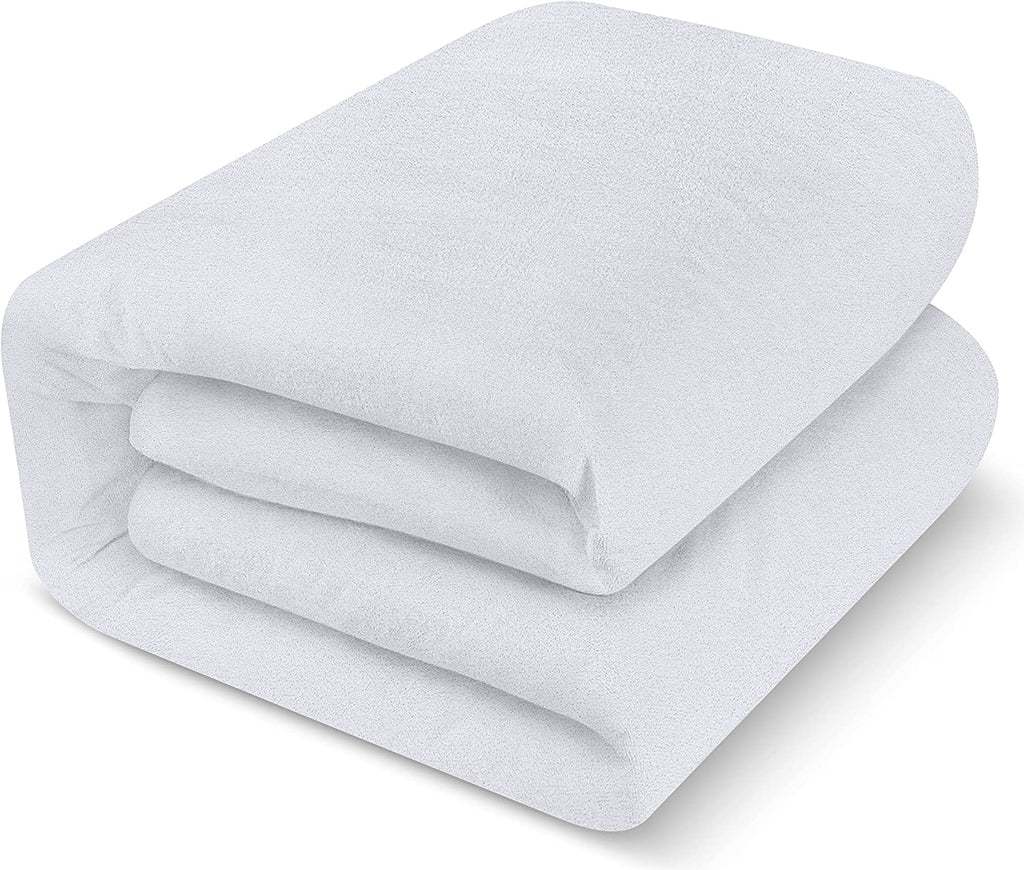 Terry Top Protector Mattress Cover Breathable, Fitted Style with Stretchable Pockets Fast Forward