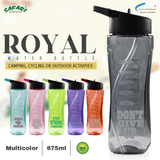 Safari Bottles: Royal Motivational Water Bottle 675ml with Straw Lid