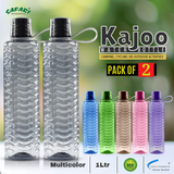 Stay Hydrated in Style with Kajoo Water Bottle Textured Design, Strong Grip, and Leak-Proof Smooth Screw Cap, BPA-Free 1 Liter Option Safari Bottles