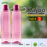 Stay Hydrated in Style with Kajoo Water Bottle Textured Design, Strong Grip, and Leak-Proof Smooth Screw Cap, BPA-Free 1 Liter Option Safari Bottles