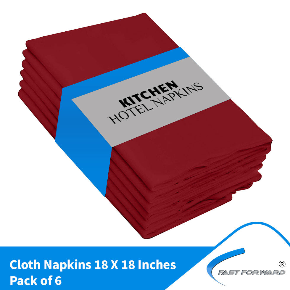 Dinner Napkins 18 by 18 Inches Cotton Blend Soft Durable Napkins Fast Forward