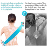 Silicone Back Scrubber for Shower, Bath Body Brush for Deep Cleaning, Dual Side Back Brush Belt Scrubbing with Handle Improve Back Acne for Men and Women - Fast Forward