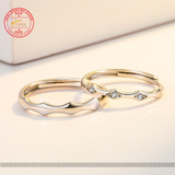 Silver Plating New Woman Fashion Jewelry High Quality Cubic Zirconia Simple Bamboo Joint Hot Sale Couple Open Ring