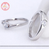 Silver Plating Ultra-Flash Cubic Zirconia Couple Ring - Jewelicious