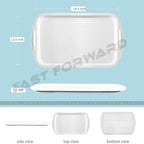 Tray Rectangle White Melamine Serving Tray with Handles 21X14.5 Inches - Fast Forward