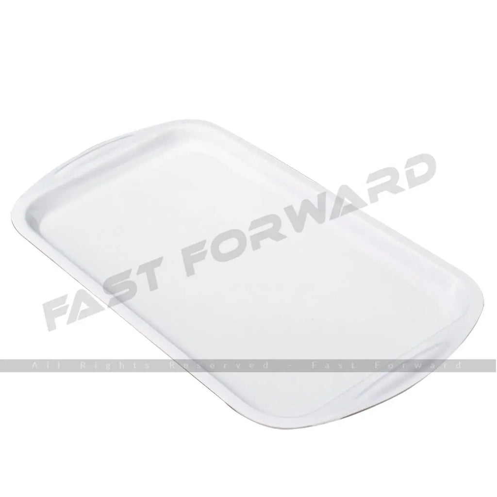 Tray Rectangle White Melamine Serving Tray with Handles 21X14.5 Inches - Fast Forward