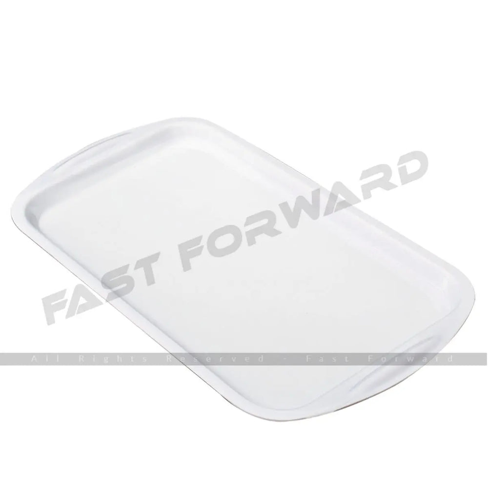 Tray Rectangle White Melamine Serving Tray with Handles 21X14.5 Inches - Fast Forward