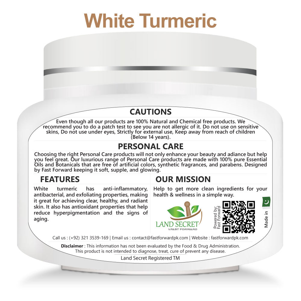 White Turmeric Powder | Kachoor Powder - Health and Skin Advantages, Culinary and Beauty Uses 100g
