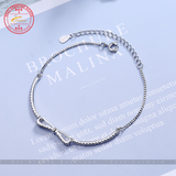 Crystal Zircon Bowknot Bracelet Length 16+3.5CM 925 Sterling Silver Jewelicious