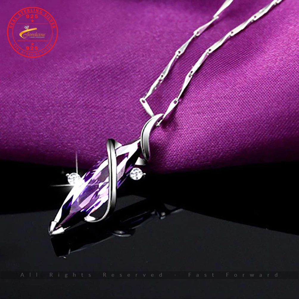 Unique Designer Pendant Purple Amethyst Pendant 925 Sterling Silver Jewelicious