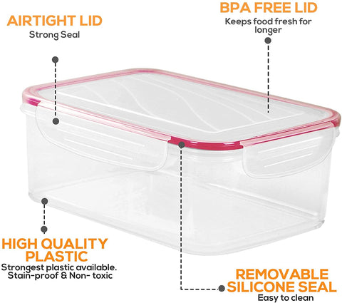 Plastic Food Containers set 3 Containers and 3 Lids Food Storage Containers with Airtight Lids Fast Forward