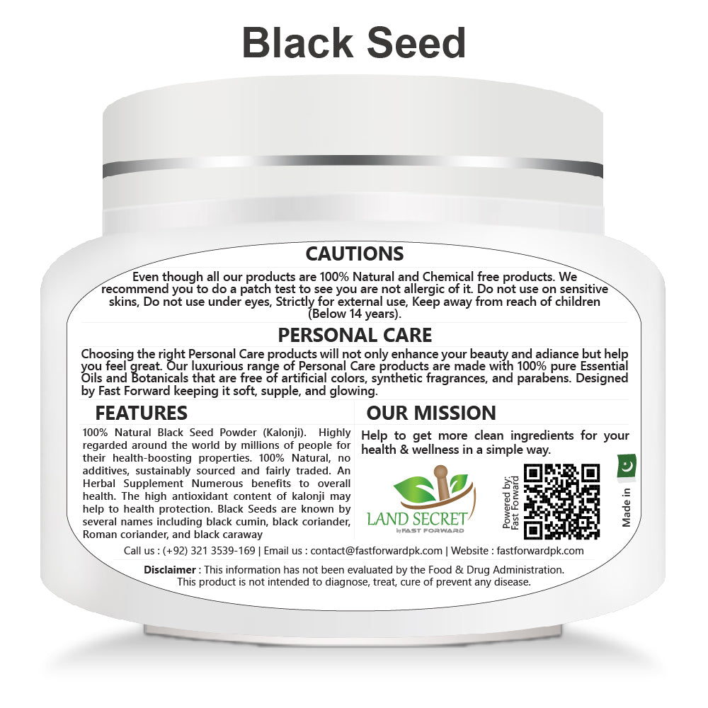 Black Seeds Powder/Kalonji Powder Super antioxidant for Immune Support, Joints, Digestion, Hair & Skin 100 gm Land Secret