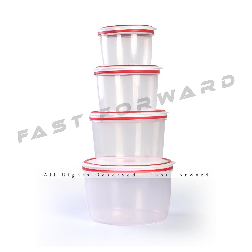 Round Seal Food Container Bowls 4 In1 For Food Storage Pack Of 4 Fast Forward