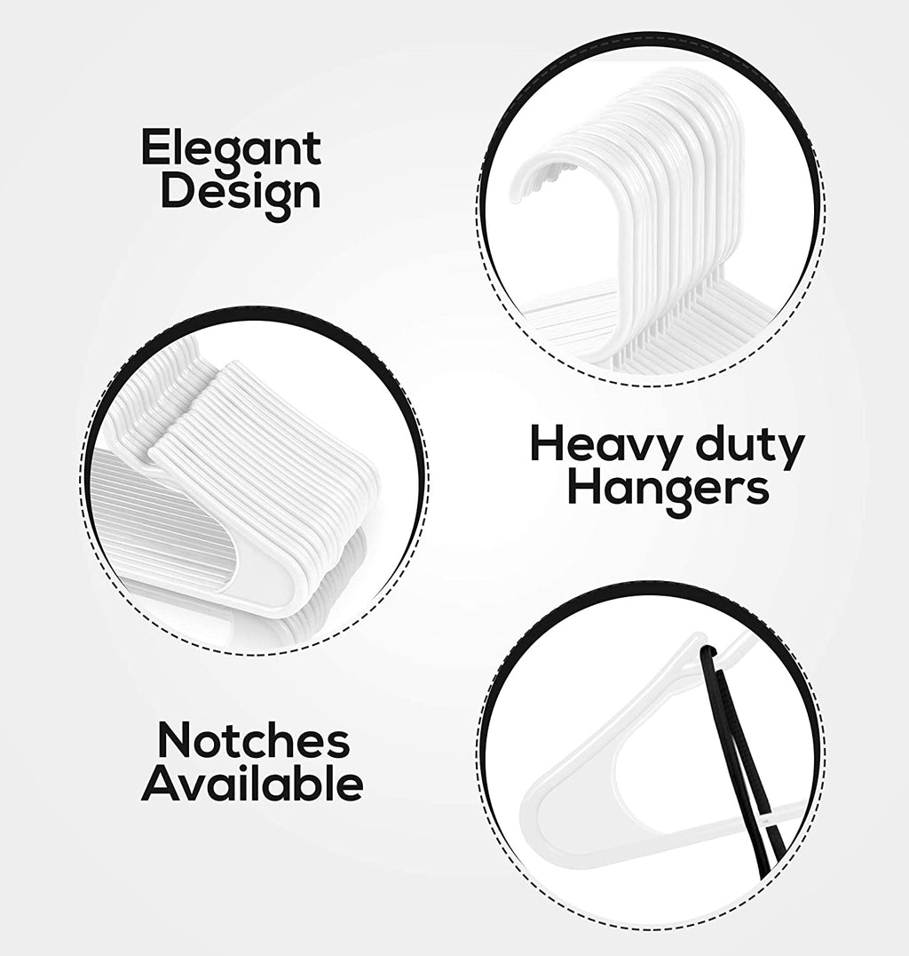 Plastic Hangers for Clothes Space Saving Notched Hangers Pack of 10 Fast Forward