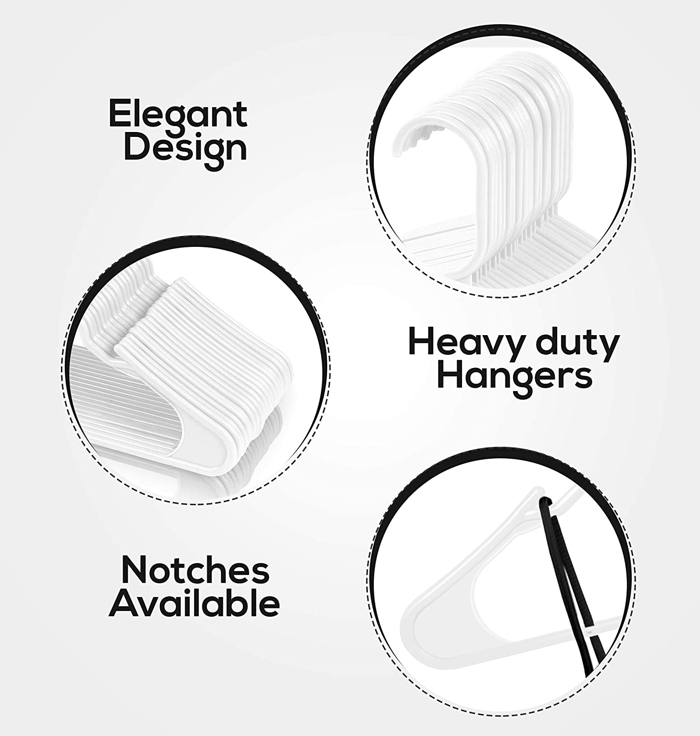 Plastic Hangers for Clothes Space Saving Notched Hangers Pack of 10 Fast Forward