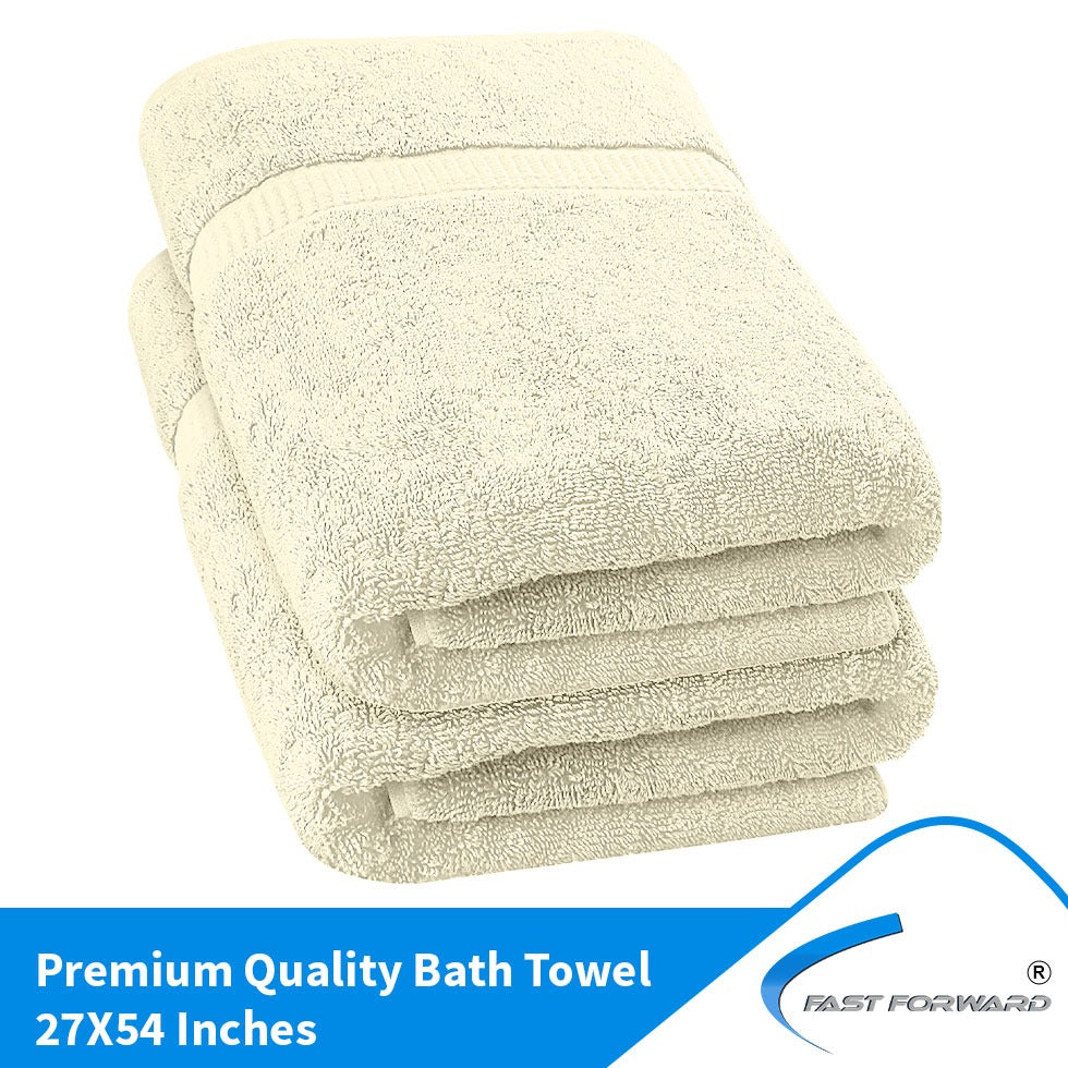 Bath Towel Premium Cotton Luxury Bath Sheet 27 X 54 inches Pack of 2 Fast Forward