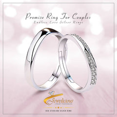 Promise Opening Couple Ring 925 Sterling Silver Jewelicious