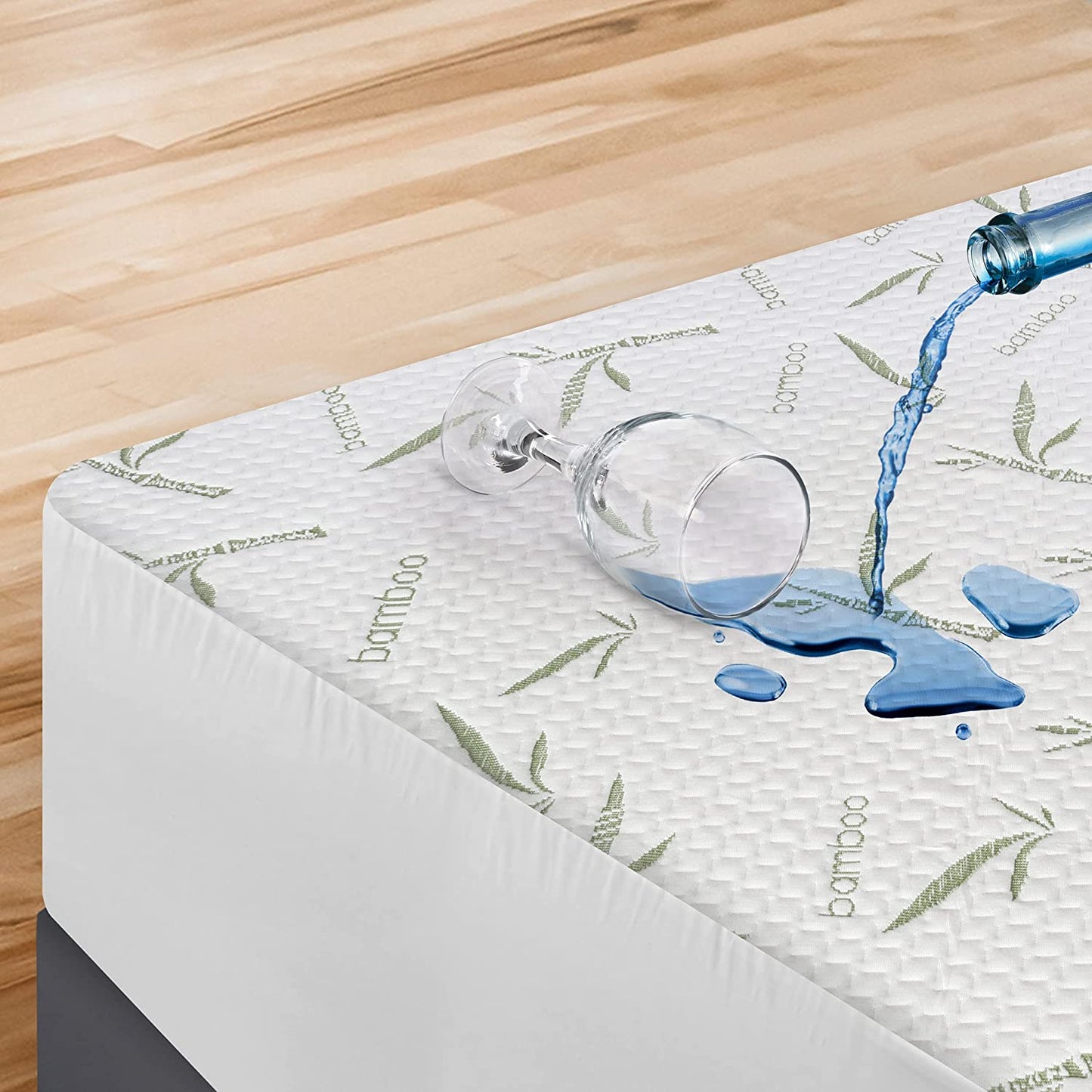 Premium Bamboo Mattress Protector Waterproof Breathable Ultra Soft & Washable Fast Forward