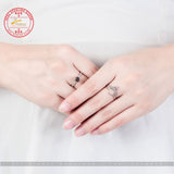 Crystal Zircon Crown Opening Adjustable Couple Ring 925 Sterling Silver Jewelicious