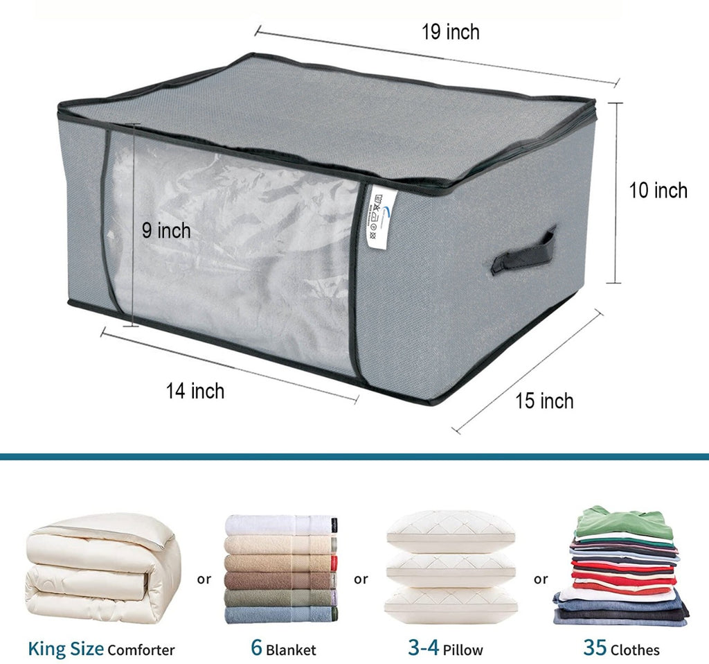 Organizer Bag Two-Way Zippers Cloth Storage Bag Water-resistant Wardrobe Space Saver HIgh Quality Non-Woven Fabric Fast Forward