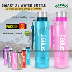 Safari Smart Water Bottle With Stainless Steel Cap For Out Door Climbing Travel Camping  800 ml Safari Bottles