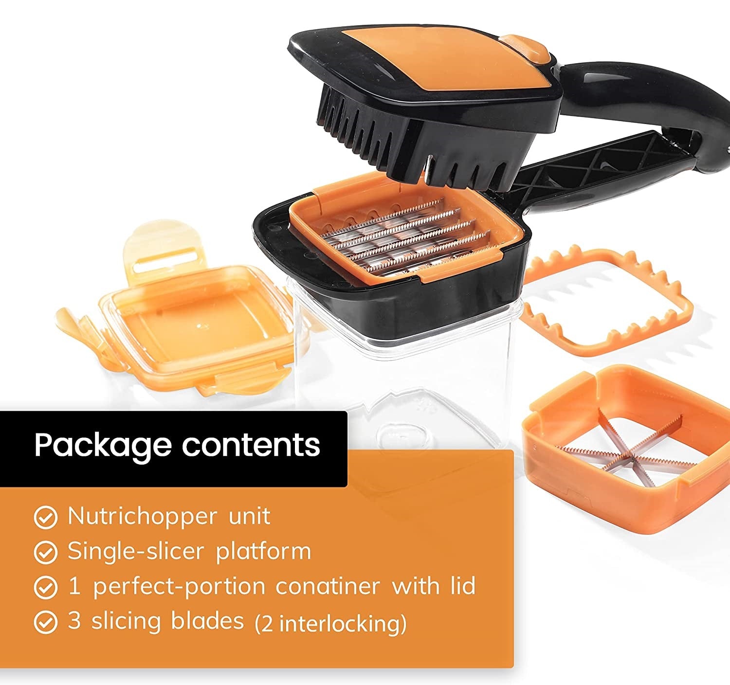 Nicer Dicer with Fresh keeping container Chops Slices Cubes Wedges Multi with Stainless Steel Blades Fast Forward