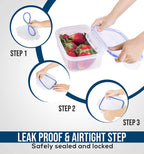 Plastic Food Containers set 3 Containers and 3 Lids Food Storage Containers with Airtight Lids Fast Forward