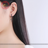 Black Thai Silver Star Simple Retro Long Tassel Earrings 925 Sterling Silver Jewelicious