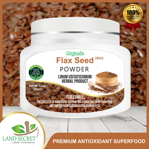 Flax Seeds Powder / Alsi Powder Specially Cold-milled Using Proprietary Technology for Optimal Smoothness and Freshness 100 gm Land Secret