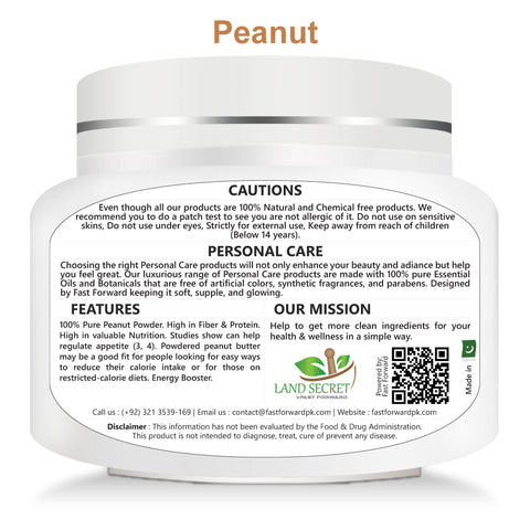 Peanut Powder 100% Natural Enhances Your Recipes High in Valuable Nutrition & Fiber 100 gm Land Secret