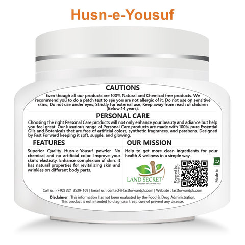 Husn e Yousuf Powder Skin Care For Men or Women Revitalizing Skin and Wrinkles Promote Skin Fairness100 gm Land Secret