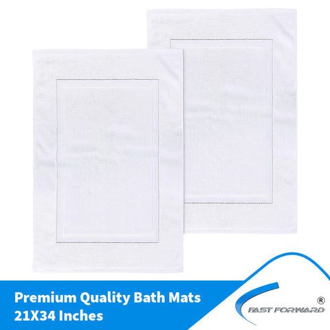 Bath Mats Cotton Banded 100% Ring Spun Cotton Pack of 2 Fast Forward