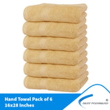 Extra Large Hand Towels 100% Cotton 16 X 28 inches Pack of 6 Fast Forward