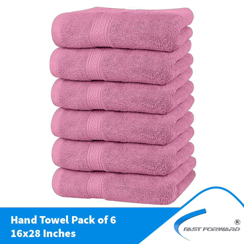 Extra Large Hand Towels 100% Cotton 16 X 28 inches Pack of 6 Fast Forward