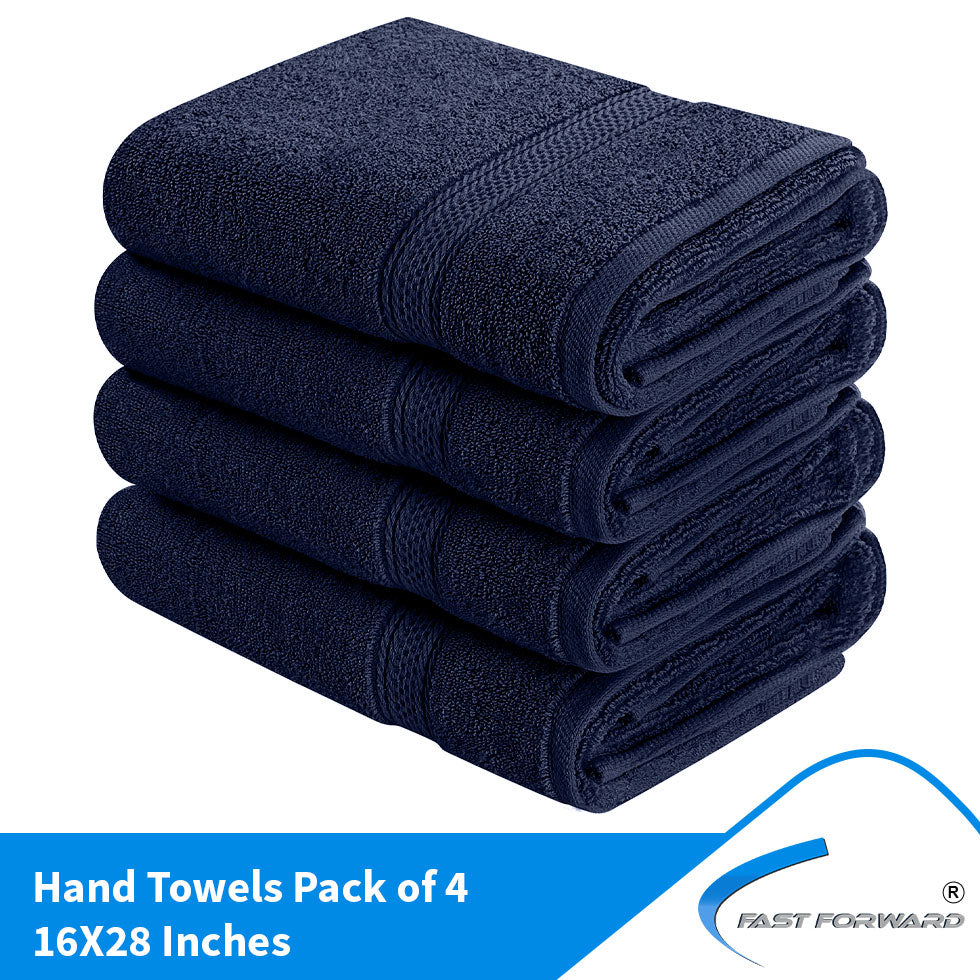 Extra Large Hand Towels 100% Cotton 16 X 28 inches Pack of 4 Fast Forward