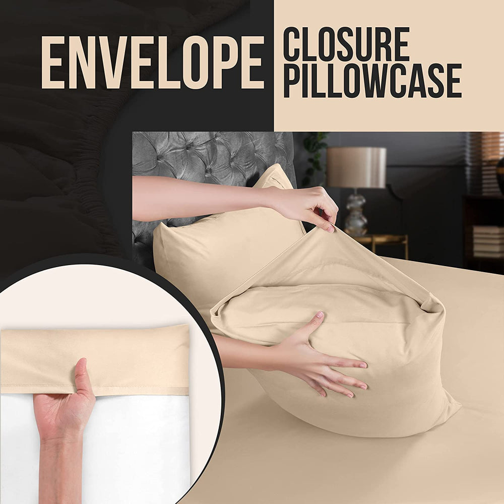 Pillowcases 2 Pack Envelope Closure Soft Brushed Microfiber Fabric Pillow Covers Fast Forward